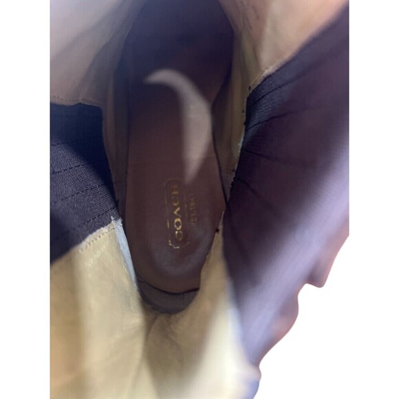Coach Womens Letty Leather Wedge Heeled Ankle Boots Size 9.5B Brown Party Chic - Picture 7 of 8